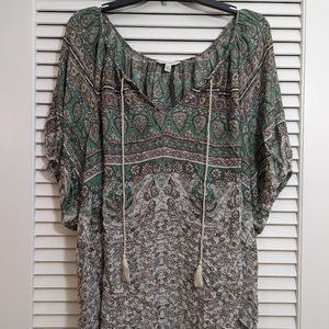 Lucky Brand Paisley Short Sleeve Top